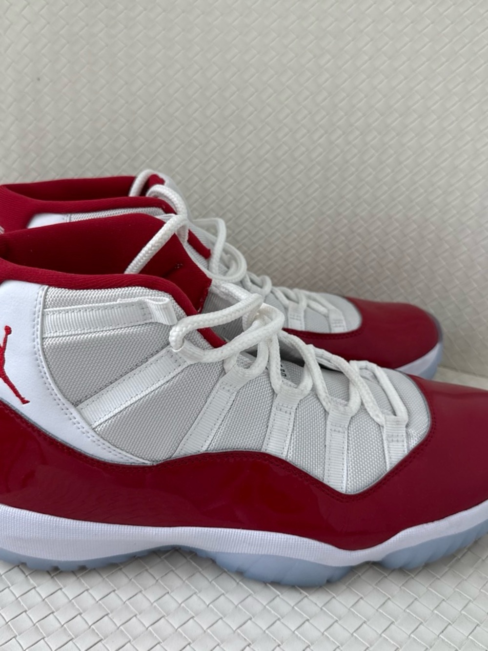 Jordan Men's Retro High-Top Sneakers in Red and White